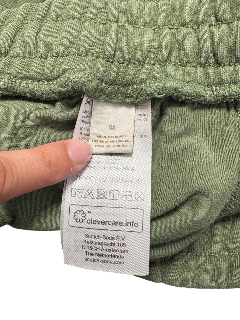 SCOTCH and SODA Organic Cotton Sweat Shorts Sage Green 165951 Men's M - Picture 11 of 13